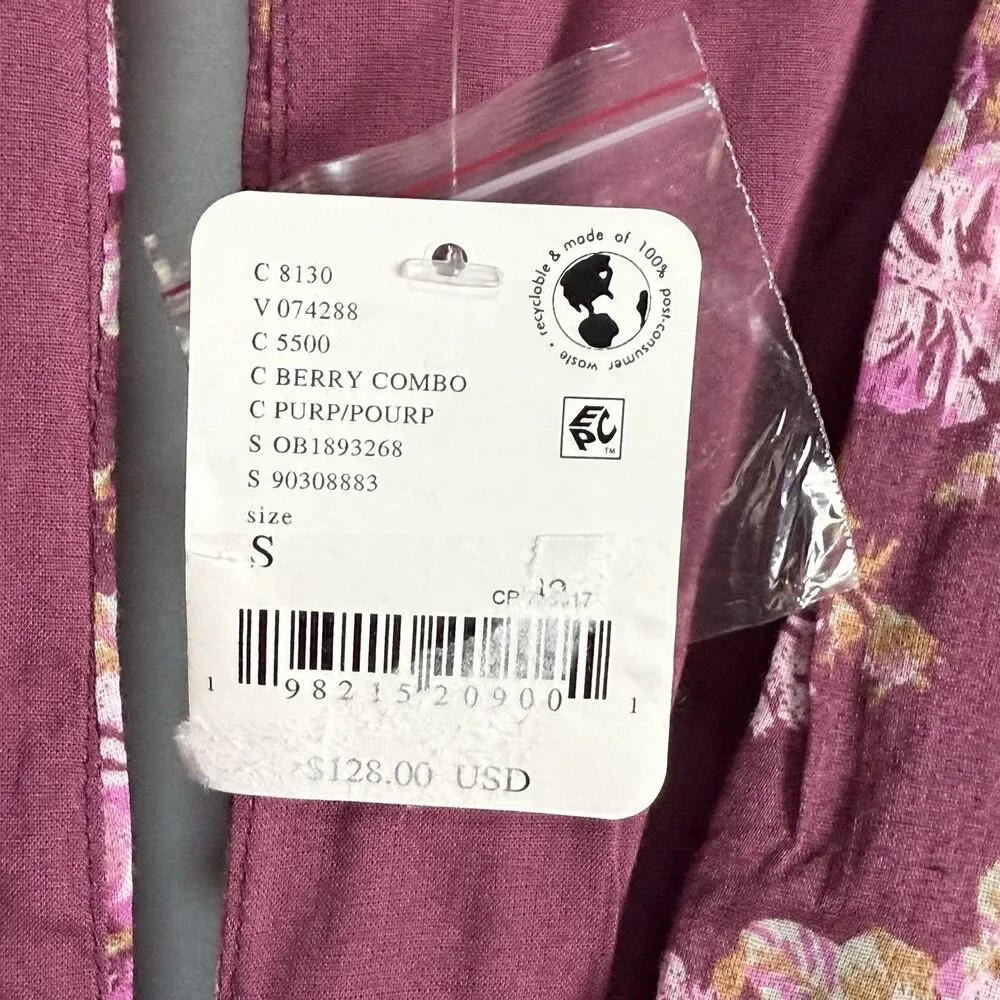 Free People “Keep You” Mini Dress In Berry Combo Floral Sz Small New